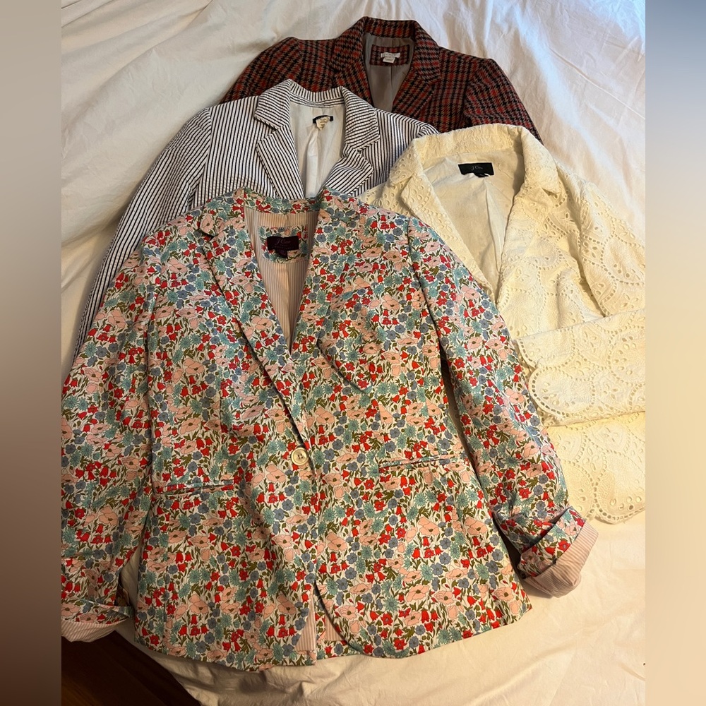 J Crew and J Crew Factory Blazers, lot of 4, Size 10 Medium